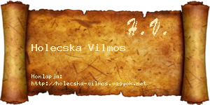 Holecska Vilmos névjegykártya